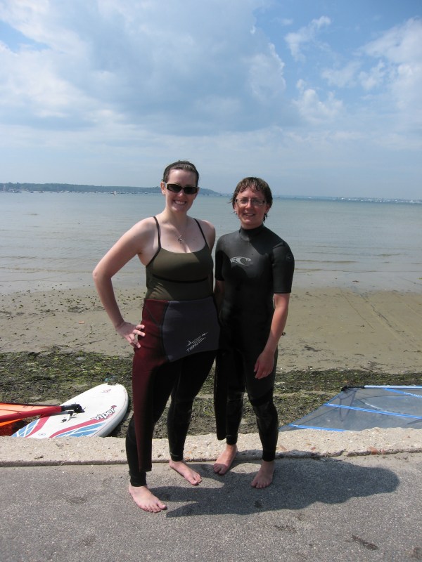 Erica and I Erica and I post windsurfing.