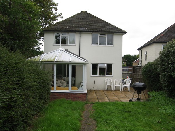 This is our house from the back yard or "garden" as it is called here.